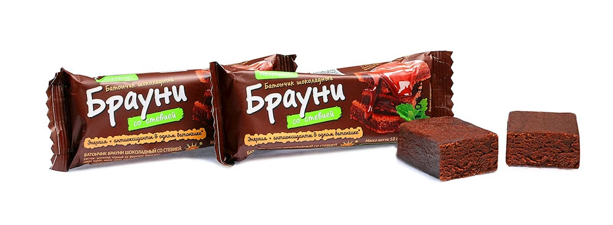 Батончик Брауни шоколадный со стевией Петродиет 50г