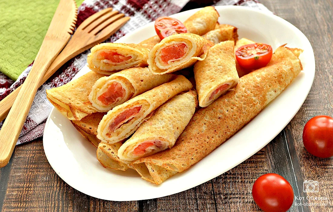 Блины с красной рыбой