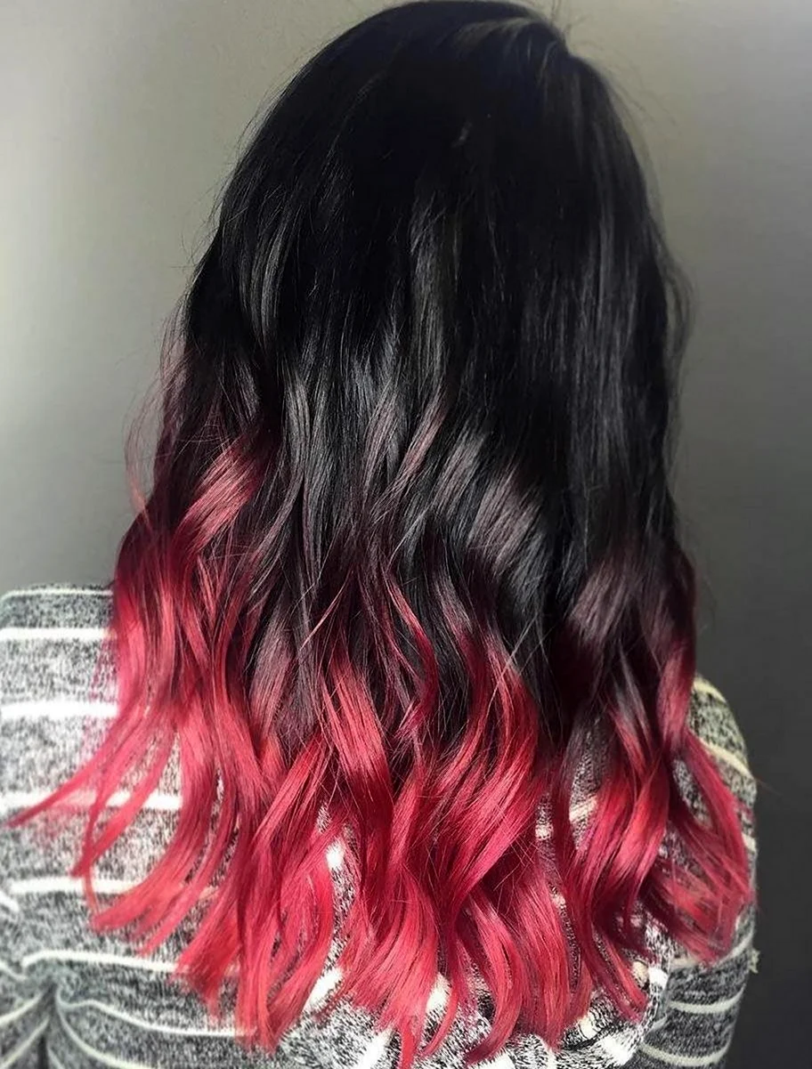 Dip Dye на темные волосы