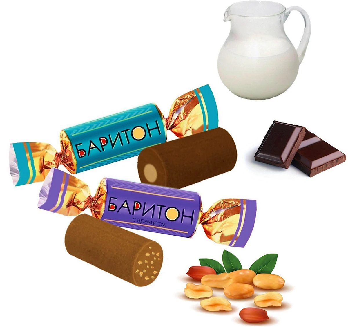 Конфеты батончики белые