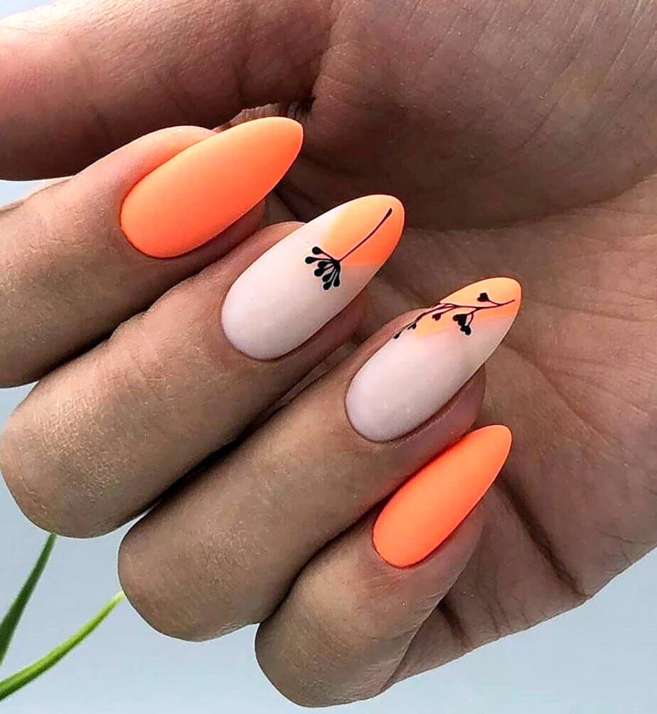 Маник оранж матовый