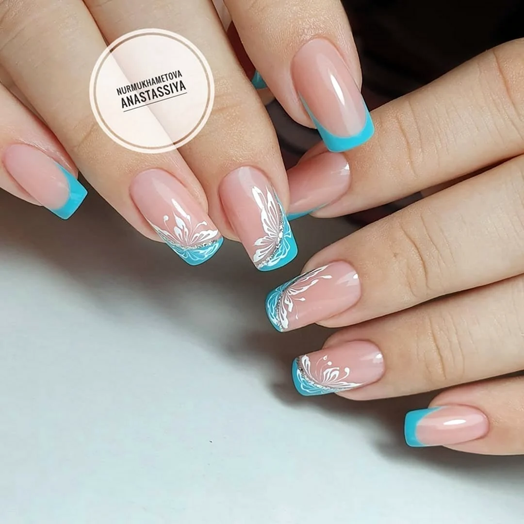 Бирюзовый маникюр - фото ногтей гель-лаком | Nails, Beauty