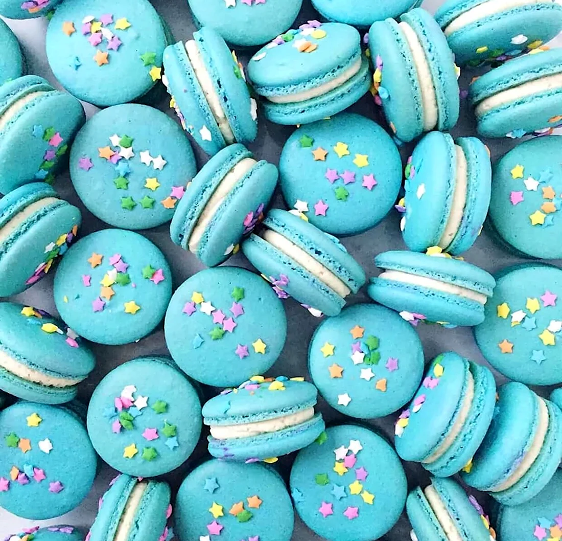 Мятные макаронс