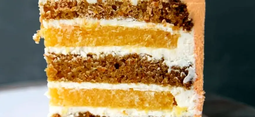 Морковный торт с апельсиновым конфи