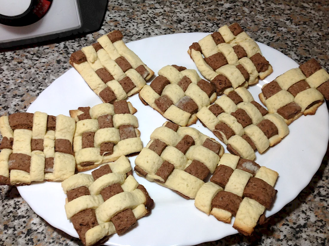 Печенье песочное шахматное