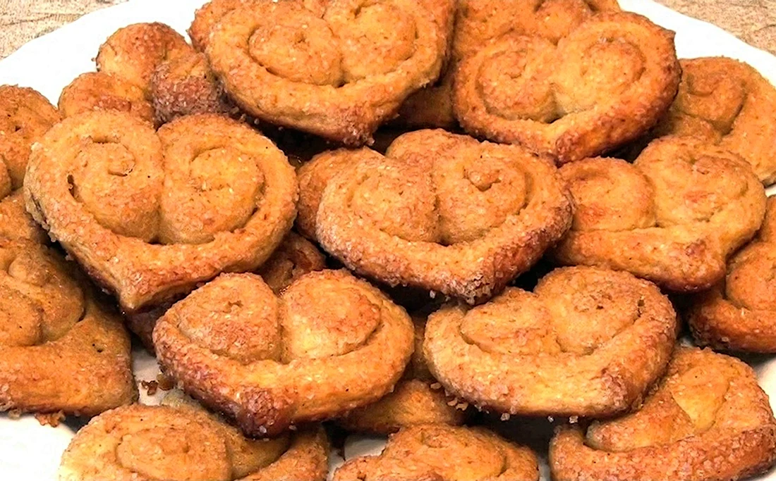 Печенье сердечки в сахаре