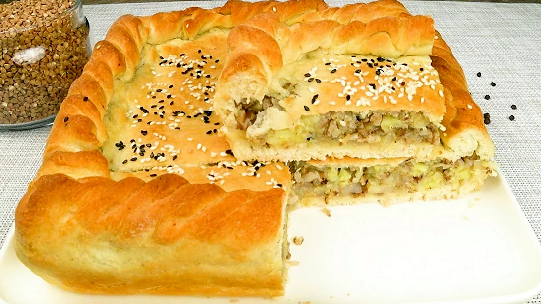 Пирог с гречкой