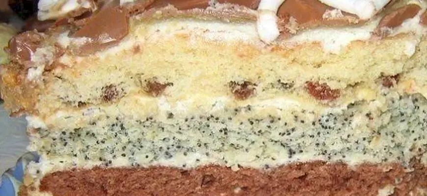 Торт Дамский каприз с маком изюмом